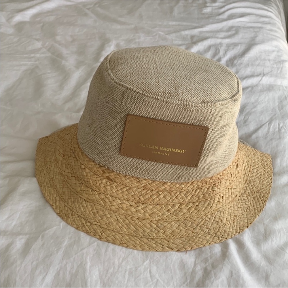 Ruslan Baginskiy Natural Straw Bucket Hat